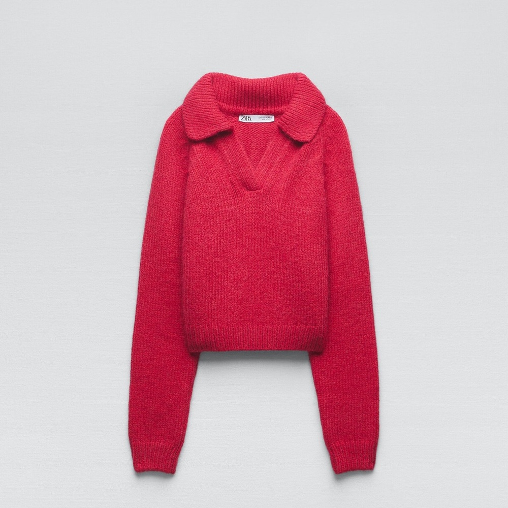 Zara polo collar knit sweater (small)